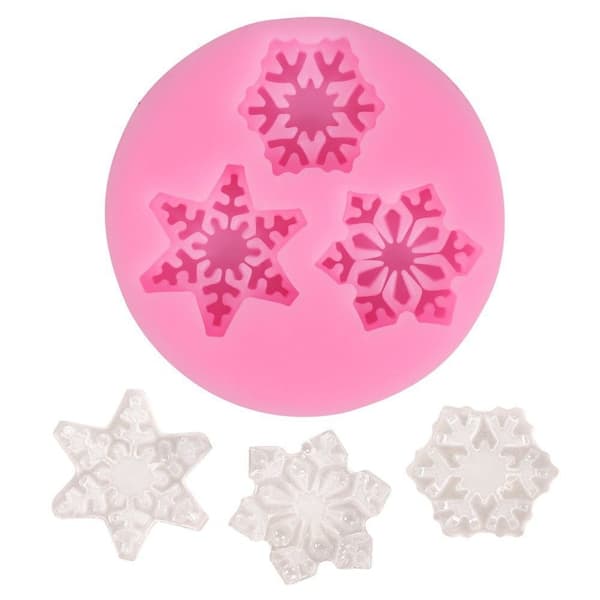 3D silikonform for julelys, cupcakes, baking og dekorasjon (50-1891rose) (kun form inkludert)