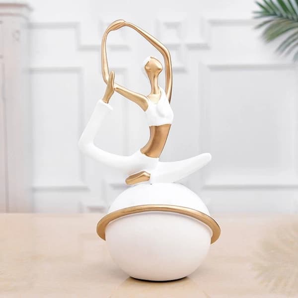 Yogafigurer Yogaställningsskulpturer VIT D D Vit D-D