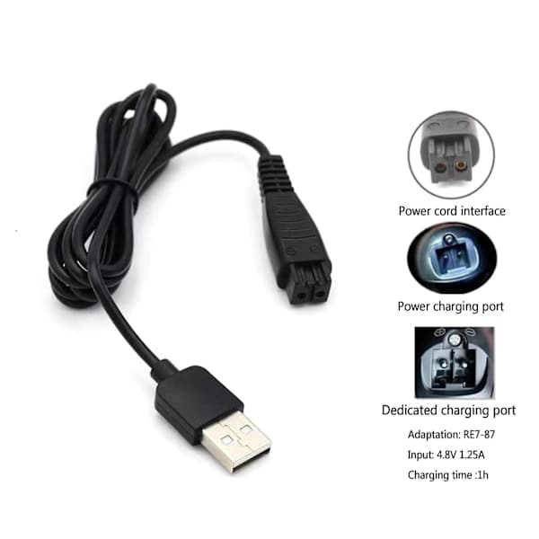 USB-oplader til Panasonic Re7-87 Acr3 Acr4 Acr5-serien barbermaskineoplader