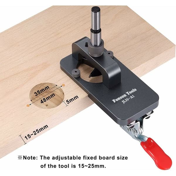 35 mm Hinge Jig, Door Cabinet Hinge Jig, Concealed Hinge Jig, Hole Puncher, Drill Guide for DIY Woodworking