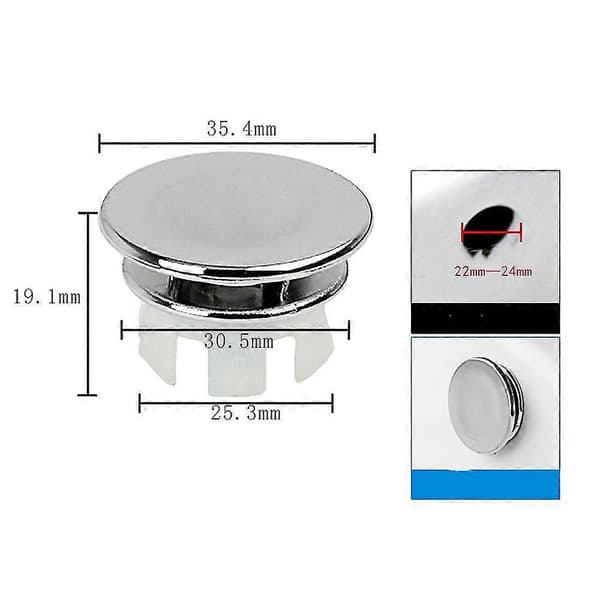 Sink Overflow Cover Replacement Overflow Ring Plug for Bathroom Kitchen Sink Round Hole Overflow Correct Insertion 6pcs Replacement Parts