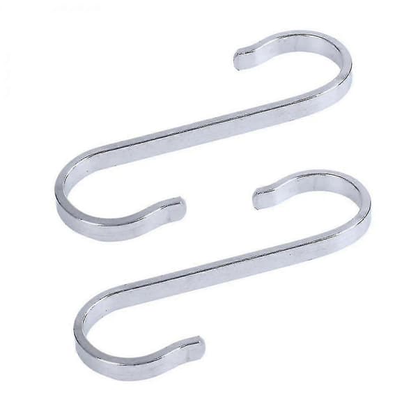 2x Stainless Steel S-shaped Hooks Powerful Kitchen Hanger Lock Rack Clothes Holder, 19x19mm
