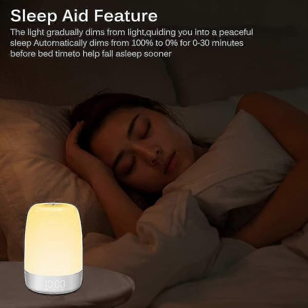 Wake-up Light Simulates Natural Sunrise, Alarm Clock, Desk Lamp, LED Night Light