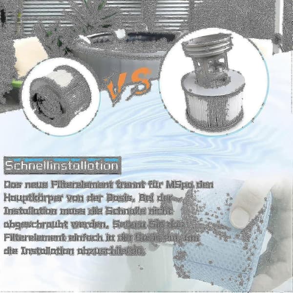 Pakke med udskiftningsfilterpatroner til Mspa oppustelig pool, Jacuzzi Aespa
