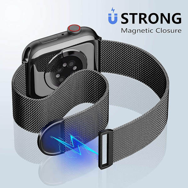 Metalrem kompatibel med Apple Watch -rem 40 mm 38 mm 41 mm Sort-WELLNGS Sort 38/40/41mm 38/40/41mm Black