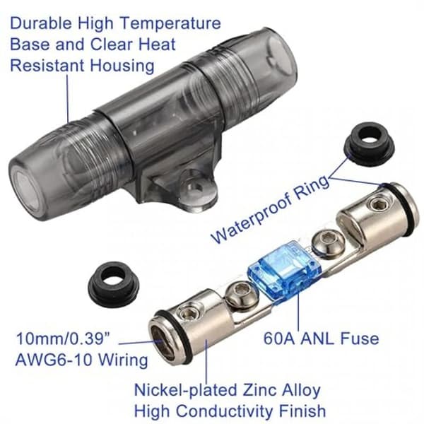 SHINING HOUSE 2 Dele 6-10 Gauge Inline Sikringsholder