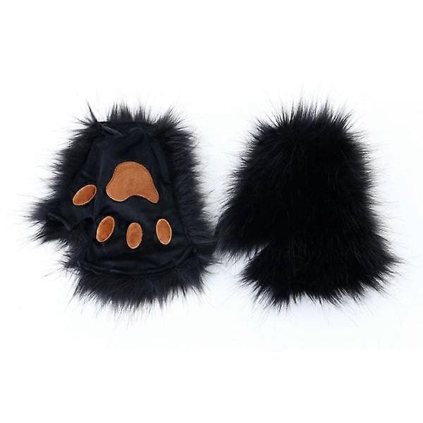 Simulation Plush Fox Ears Headband Tail Cosplay Costume Dark Grey Dark grey