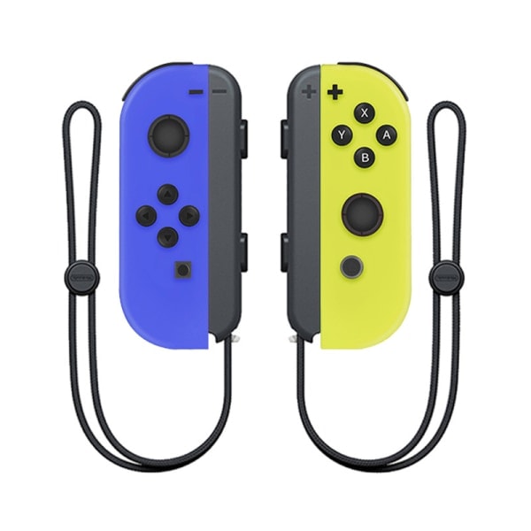 NS-switch venstre og høyre håndtak joycon håndtak switch bluetooth håndtak med fjernvekking og håndrem Elektrisk blå og g Electric blue and yellow