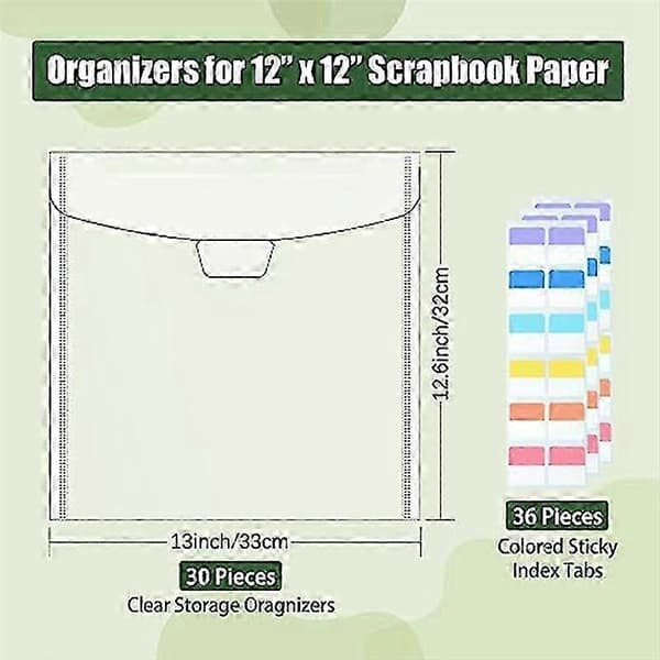 30-delt opbevaringsorganisator til scrapbogspapir, til 12 x 12 tommer scrapbogspapir, vinylplader og karton