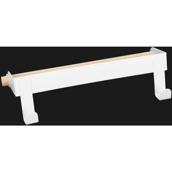 Single Pole Paper Towel Holder Towel Rack Toilet Paper Holder Hanger Hook White Kitchen Accessory