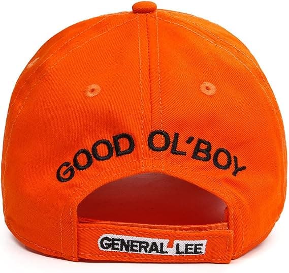 Orange Baseballkeps, General Lee 01, Good OL, med broderat A