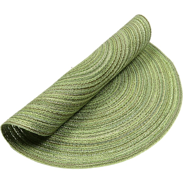 6 vihreän pyöreän tabletin setti, pestävät punotut puuvillatabletit, lämmönkestävät tabletit hääjuhliin, 11x11 cm