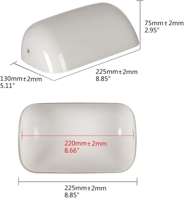 Erstatningsglass for Banker-lampe, skrivebordslampe (hvit)