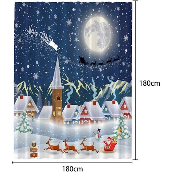 Jul 3D digitaltryck tecknad duschdraperi, polyester w