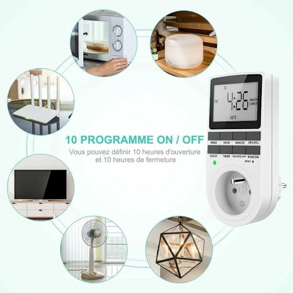 Digital Programmerbar Stikkontakt – Ugetimer med LCD-display, 12H/24H/7 Dage til Hjemmet