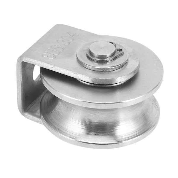 3x 2 Inch Roller Wheels Bearings U-Groove Pulley Removable Heavy Duty Track Wheels