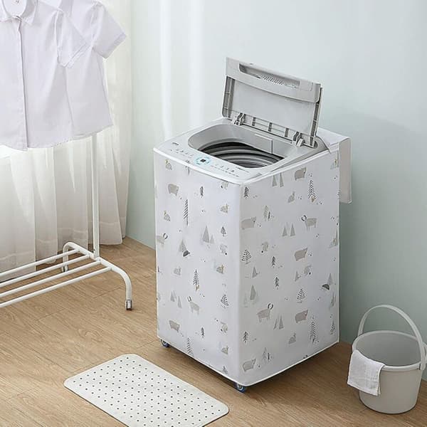 Washing Machine Cover, Waterproof Dustproof Sunscreen for Top-Load Washing Machine, Compatible with Various Brands