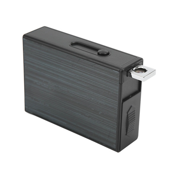 Cigarette Case Portable Black Brushed Matte Surface USB Charging Cigarette Storage Box with Lighter