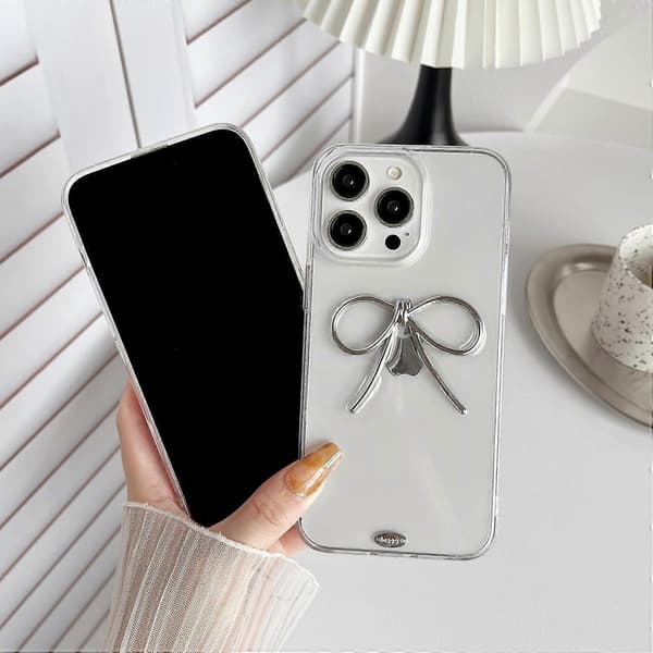 1 stk. enkelt 3D roset blødt telefoncover til iPhone 16 Pro Max