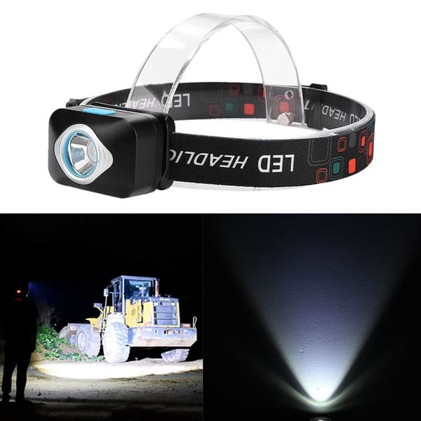 Vedenpitävä LED-otsalamppu kirkkaalla valolla, pitkällä kantamalla, USB-latauksella KLB