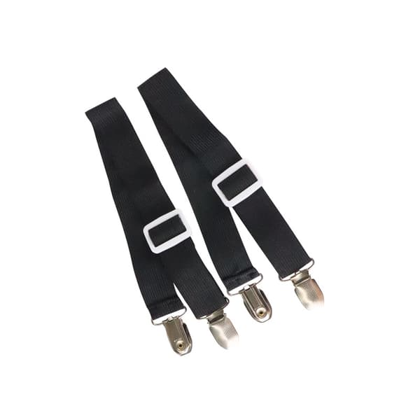 Elastiska spännband för lakan, justerbara fästen, skadar inte tyget, set om 4, 2,5 cm, svart