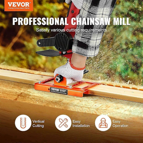 Chainsaw Mill, Vertical Sawing Guide with 2\"-6\" Cutting Width for Builders and Woodworkers