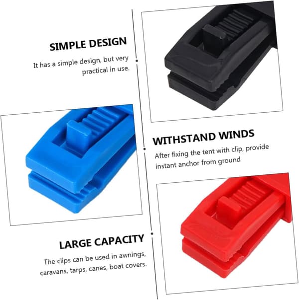 Multifunksjonell vindtau-spenne i nylon for campingklemmer teltklemme montering markiser solseil sommerferie vindbestandig -