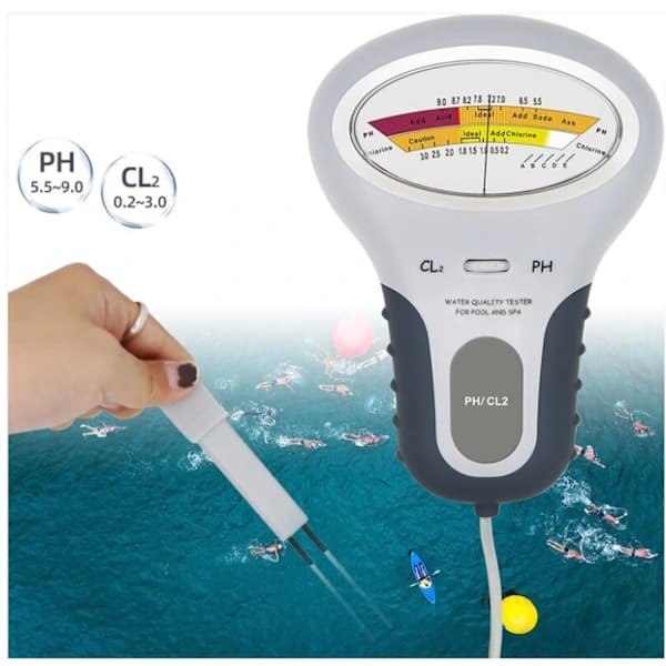 Water Quality Analyzer, Chlorine and pH Tester, Suitable for Electronic Pools and Other Water Quality Analyzers.