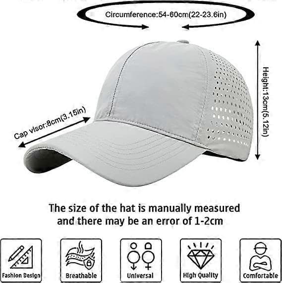 Summer Mesh Baseball Cap Outdoor Hat Men's Cooling Cap Waterproof Baseball Cap [Adjustable] Light Grey
