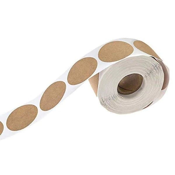 2 Natural Brown Kraft Labels (500 per roll) - Round Blank Labels