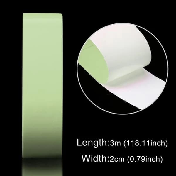 Selvlysende Tape Isblå / Glow in the Dark - 2 cm x 3 meter