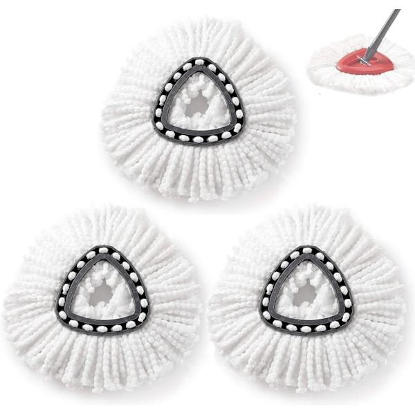 *3 moppehoveder til udskiftning af mikrofibermopper til snurremoppe M*