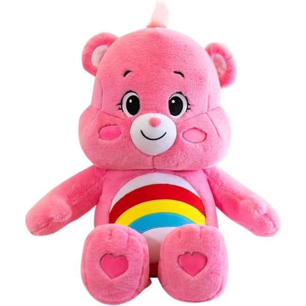Care Bear, Blødt krammedyr bamse til børn, bløde bamser egnet til piger og drenge fra 3 år (Pink)