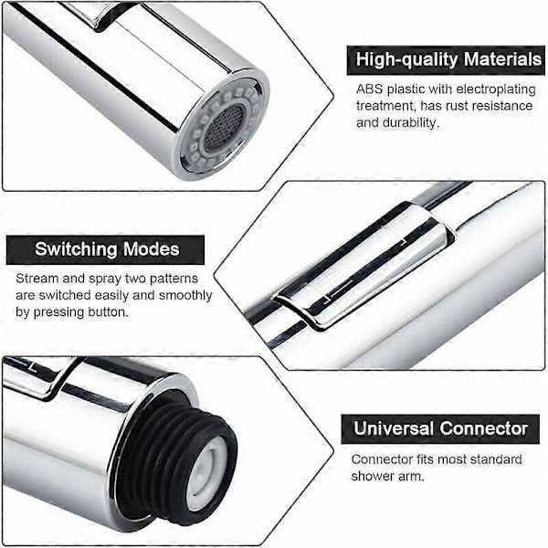 Pull-Out Spray Faucet 2 Modes Faucet Kitchen Mixer Pull-Out Kitchen Spray Plastic Replacement Shower Head Shower Head for Bathroom Kitchen