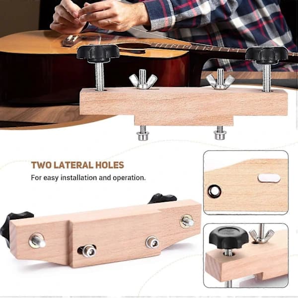 1 Set Solid Maple Stainless Steel Guitar Bridge Install Clamp Luthier Tool Guitar Parts Accessories