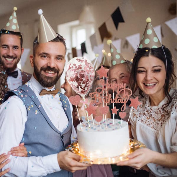 #Kakedekorasjon Sett Gratulerer Med Dagen Gullkonfetti Dekorasjon#