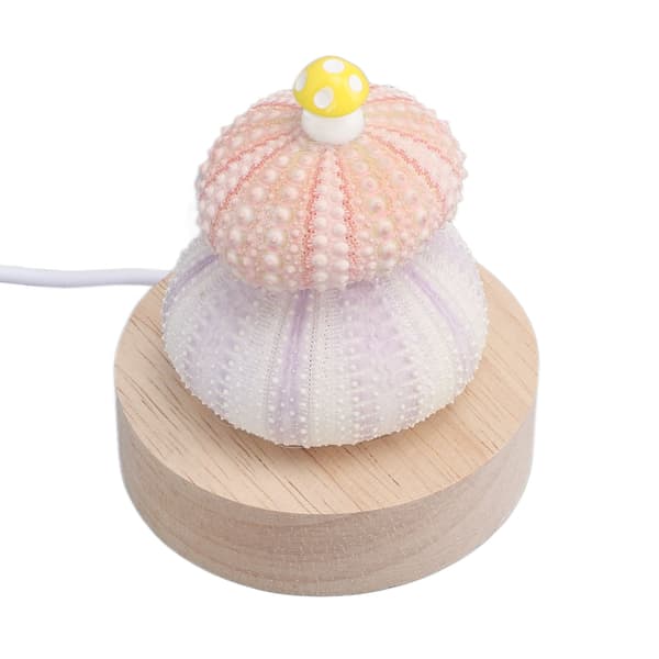 LED Night Light Warm White USB Plug in Natural Shell Body Cute Mushroom Decor Bedside Lamp