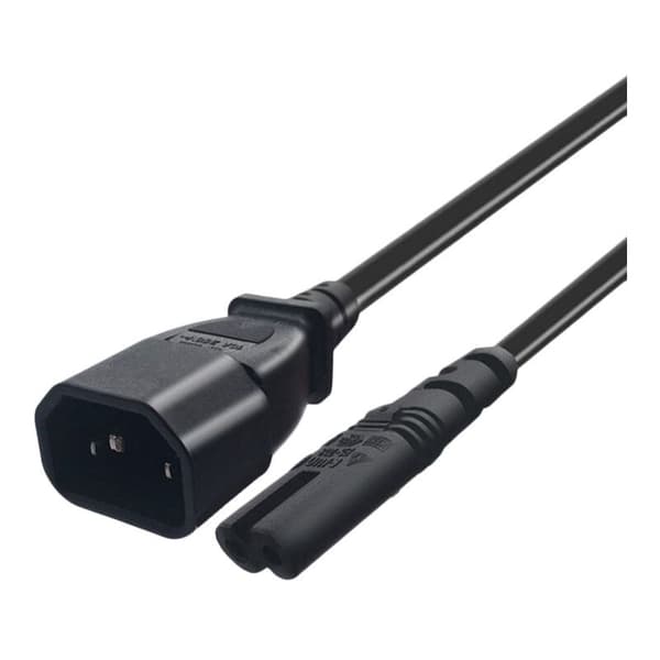 IEC 3-nastainen C14 uros-C7-adapterikaapeli PDU UPS:lle (2,0 m)