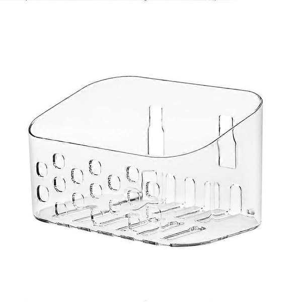 1 Piece Transparent Wall-Mounted Box, Bathroom Storage Rack, Perforated, Drainable Storage Box, Large Capacity Shower Caddy