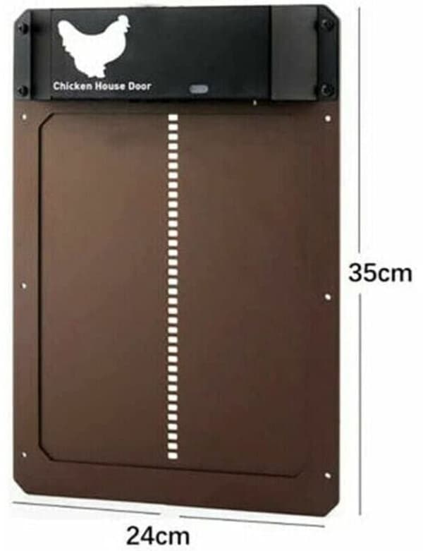 Automatic Chicken Coop Door with Light Sensor - Fully Waterproof Chicken Coop Door with Induction - Chicken Coop Door (Brown)