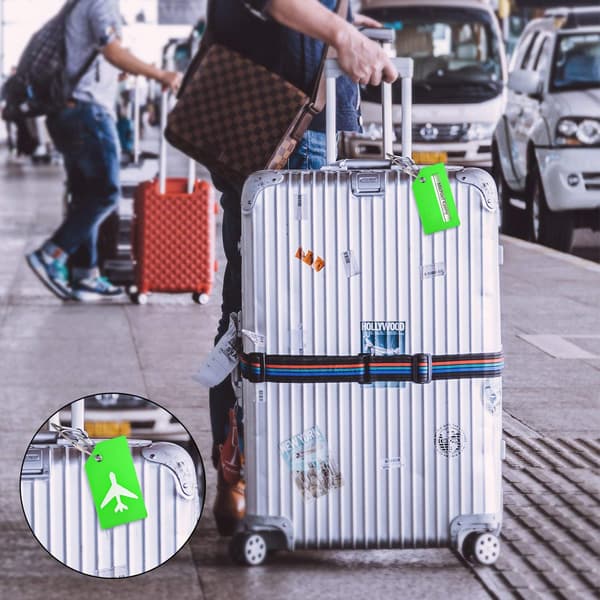 Silikonbagageetikett med namnskylt, perfekt för snabb identifiering av bagage
