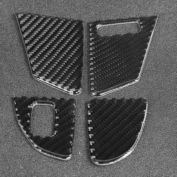 4 stk Karbonfiber Dør Vinduslås Bryterpanel Trim Vanntett Passer til V60 / S60 LHD