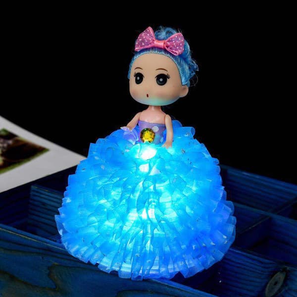 4 DIY Glødende Prinsesse Dukker til Børn (Tilfældig Farve)
