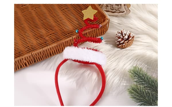 Featherlight Christmas Tree Headband with Bells Santa Headwear - One S
