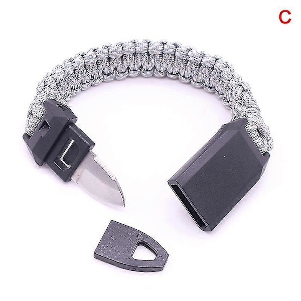 2 st Paracord Armband Nödrep Med Överlevnadsvisselpipa Och Kniv För LGL C