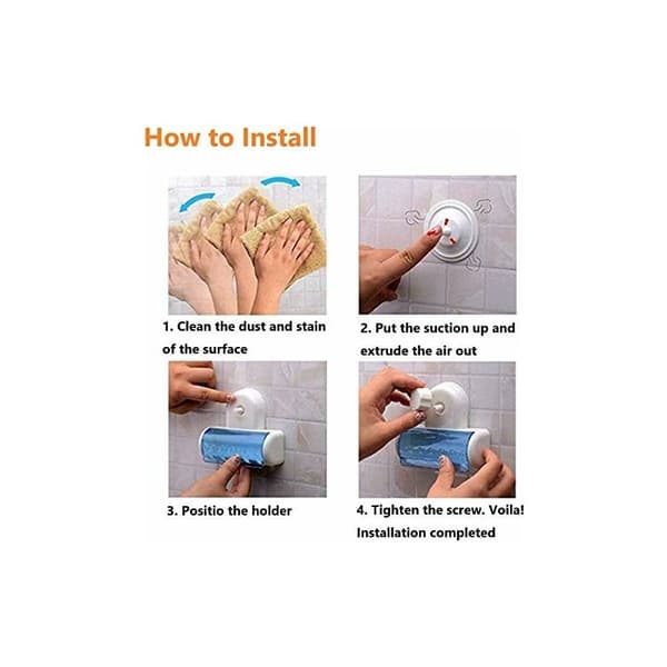 Plast sugekop tandbørsteholder, velegnet til badeværelset -