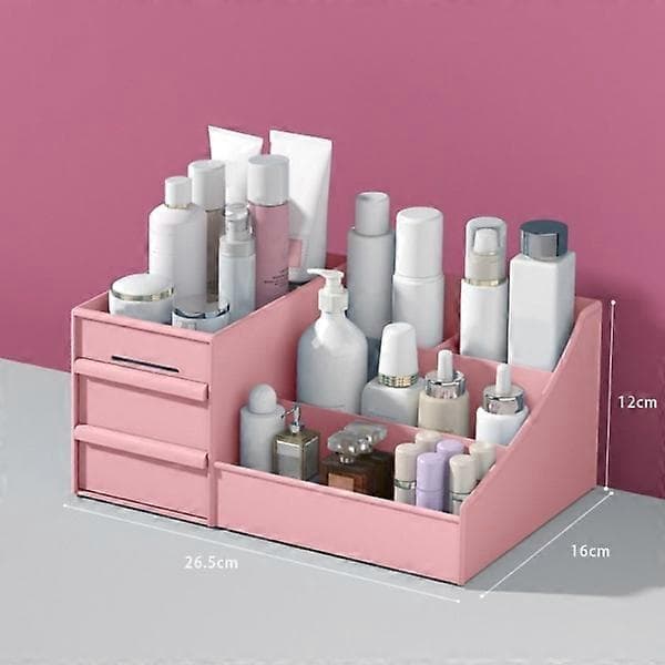 Sminkoppbevaring Skrivebordsorganisator Rosa Pink