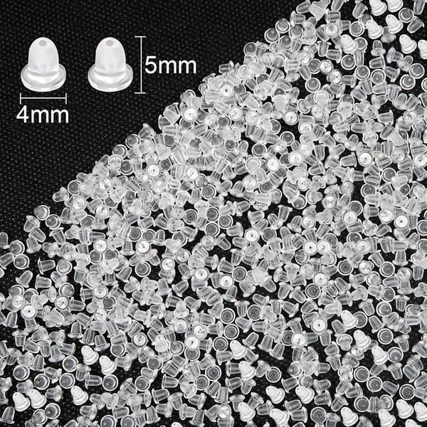 1000-pakke Hypoallergene Silikonørepynt Små Gjennomsiktige Universal E