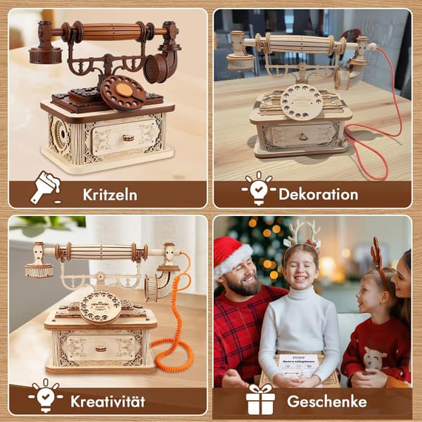 3D-puumallisarja - Mallipuhelin - Puupalapeli - DIY aikuisille