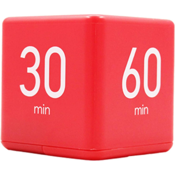 Kitchen Timer (Red 15-20-30-60 minutes), Cube Timer Stopwatch and